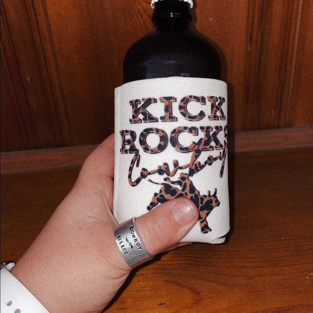 Western cowboy can koozie standard size